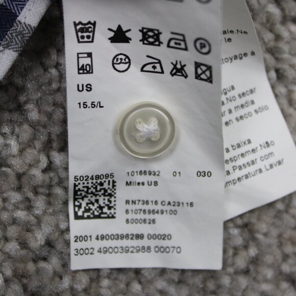 BOSS Hugo Boss Miles US Dress Shirt Adult 15 1/4, 34/35 Blue/Gray Sharp Fit L/S - Picture 7 of 12